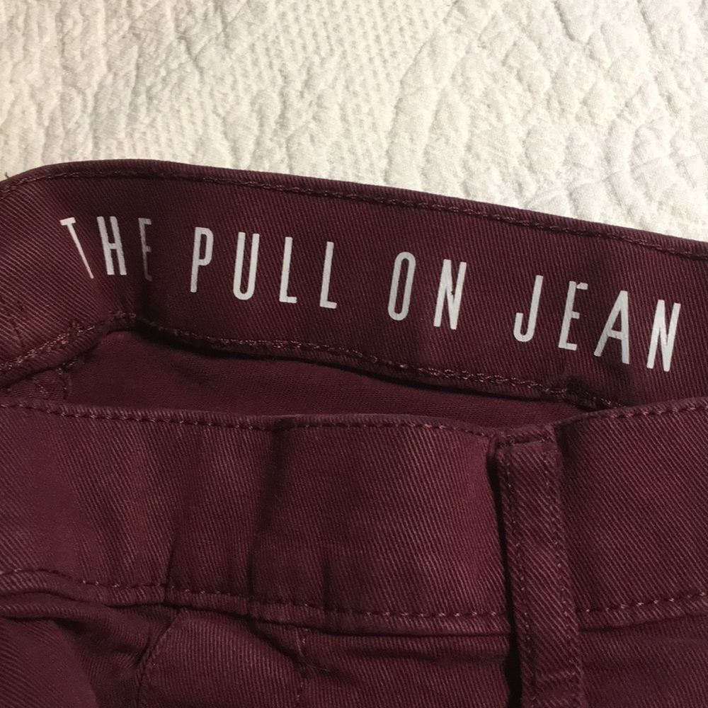 Pull on jeans deep red stretchy Jeans. Size 8 - Picture 3 of 8